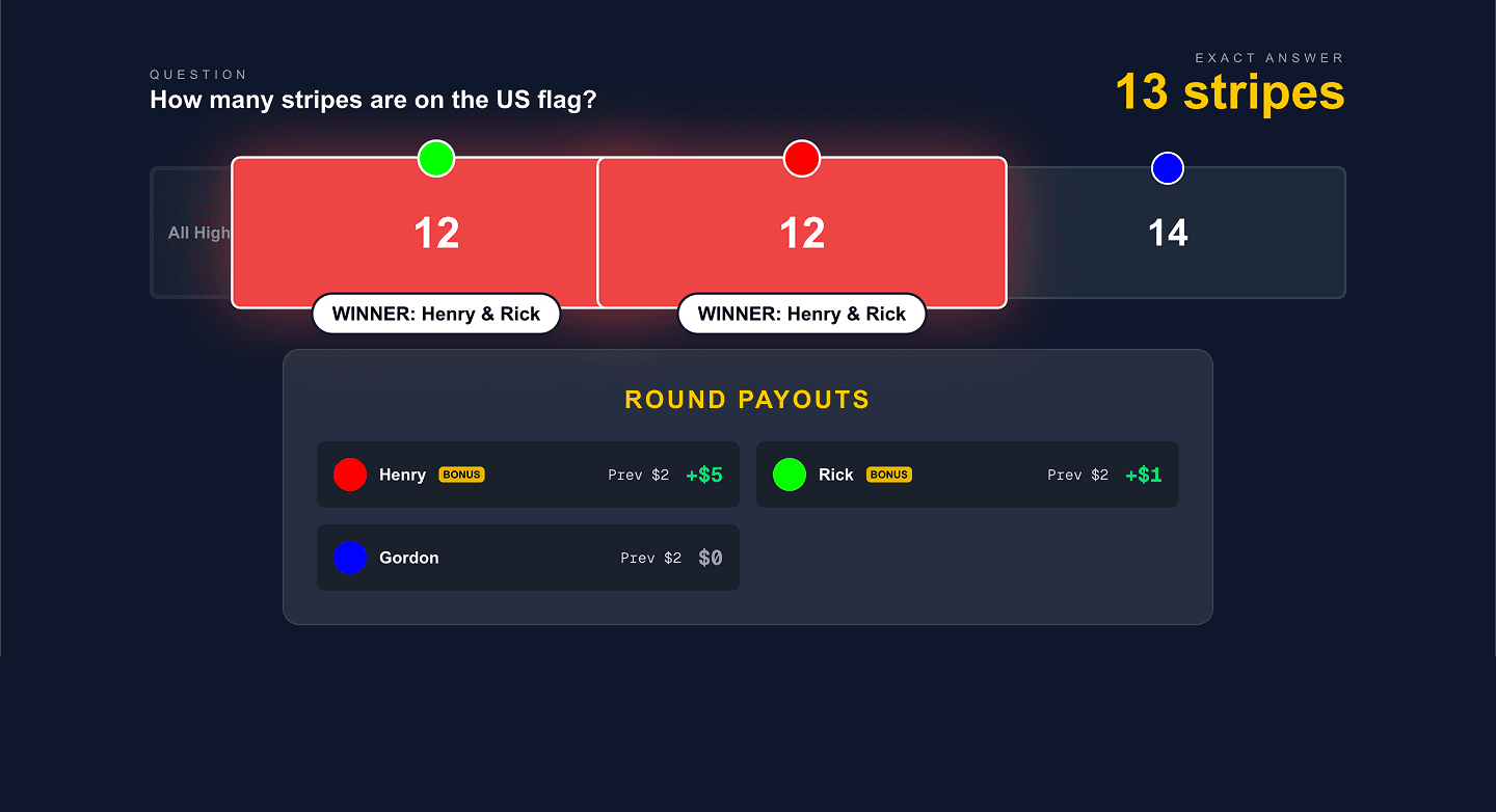 Wits and Wagers settlement logic code